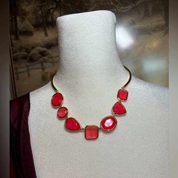 Kate Spade Vegas Jewels Collar Necklace. Caberet pink gold toned. - Picture 2 of 7